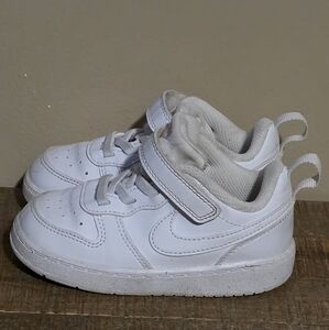 Nike Court Borough Low Recruit Triple White Toddler Size 7C